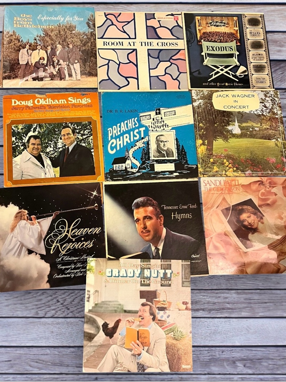 Vintage Gospel & Inspirational Vinyl Album Lot – Colorful Cover Collection